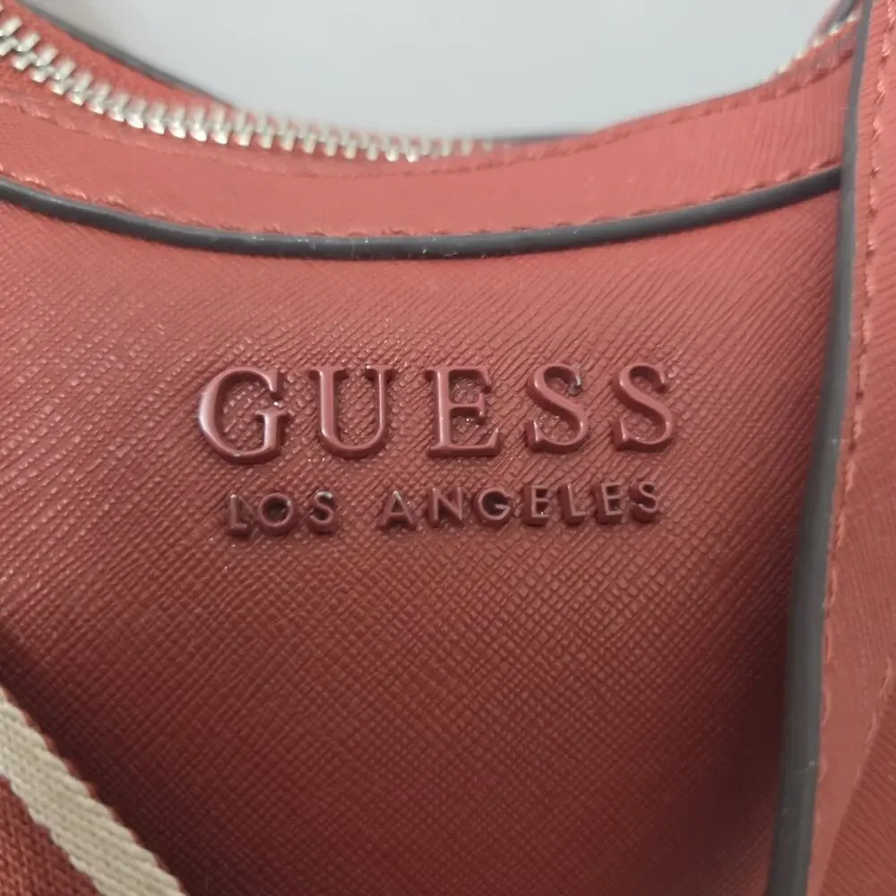 Guess Purse Handbag Crossbody Women Bag Satchel Berkton Mini SF943669 Brown Rust